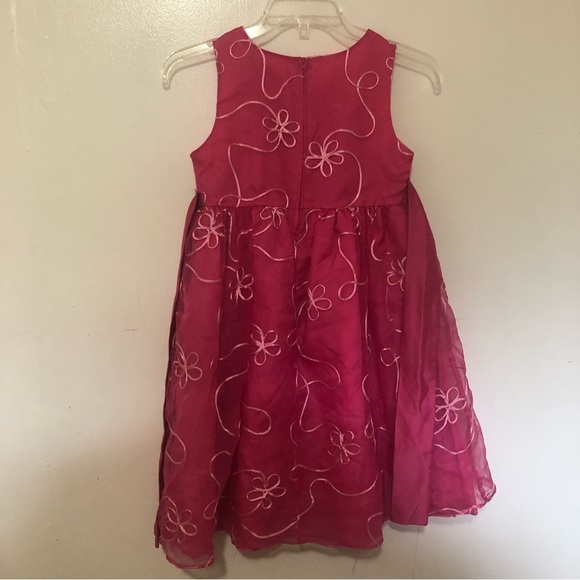 Pink Flower Girl Dress with Embroidered Tulle | Girls Size 8 Formal - Picture 2 of 5